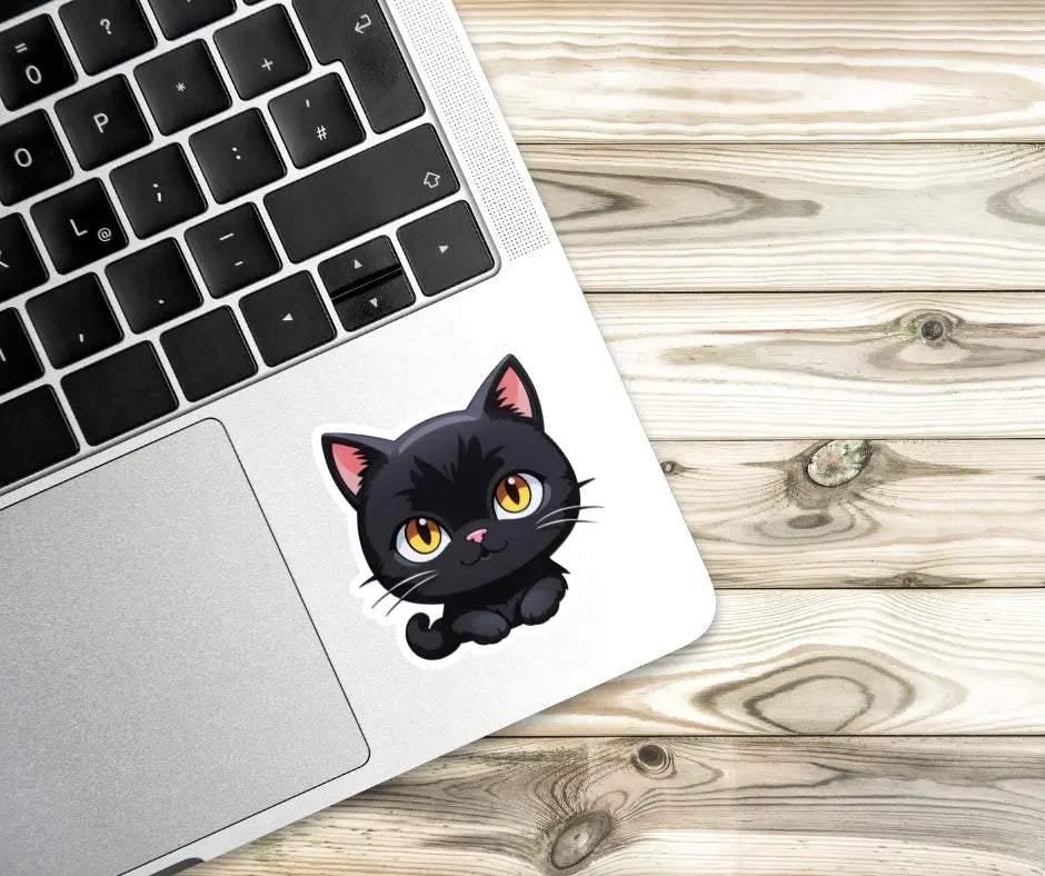 black cat sticker